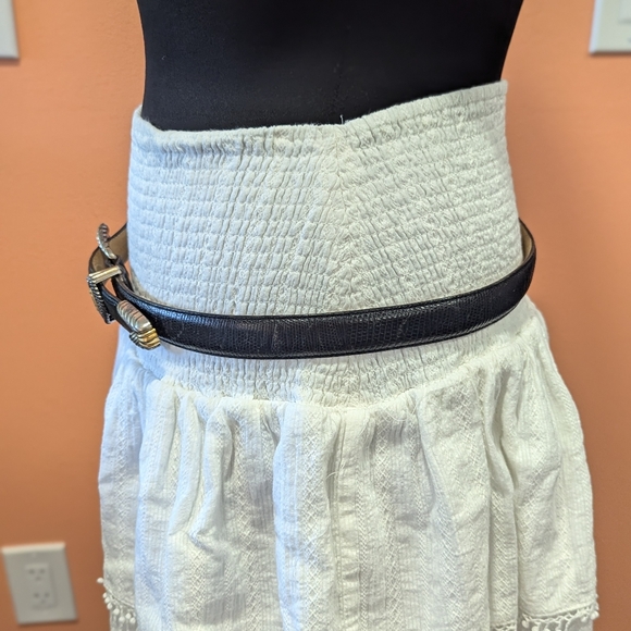 Vintage 90s Brighton Museum Belt XL Black Whimsigoth Coin Bohemian Leather - Picture 4 of 16